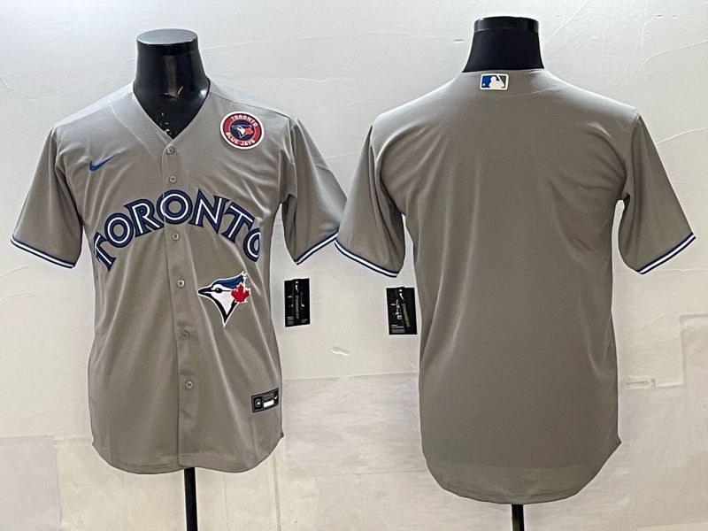 Men 2025 Nike Toronto Blue Jays Blank Grey Game MLB Jersey 013